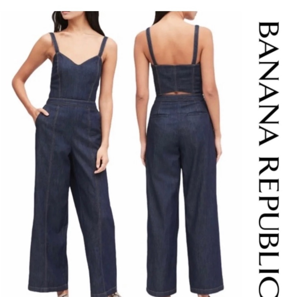 New with tags. Banana Republic Denim Jumpsuit. Size 0. Perfect, never worn.